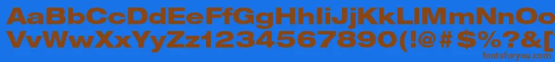 HelveticaneueltstdHvex Font – Brown Fonts on Blue Background