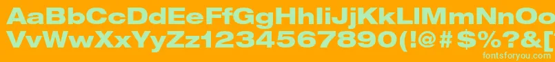 HelveticaneueltstdHvex Font – Green Fonts on Orange Background