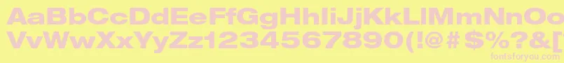 Police HelveticaneueltstdHvex – polices roses sur fond jaune