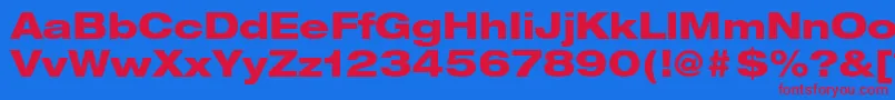 Police HelveticaneueltstdHvex – polices rouges sur fond bleu