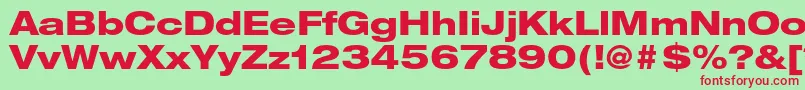 HelveticaneueltstdHvex Font – Red Fonts on Green Background