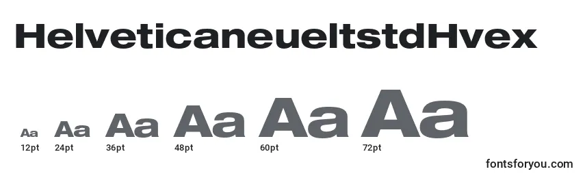 Размеры шрифта HelveticaneueltstdHvex
