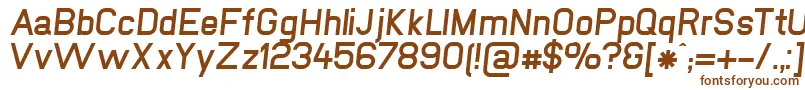 NewmediaBoldItalic-fontti – ruskeat fontit valkoisella taustalla