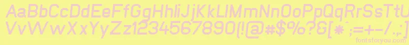 フォントNewmediaBoldItalic – ピンクのフォント、黄色の背景