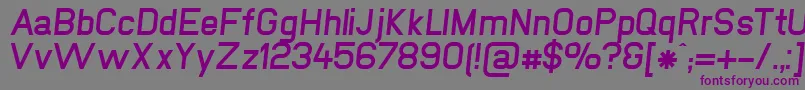 NewmediaBoldItalic-fontti – violetit fontit harmaalla taustalla