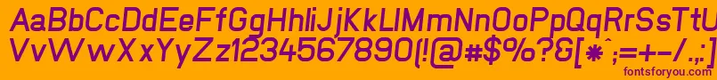 NewmediaBoldItalic Font – Purple Fonts on Orange Background