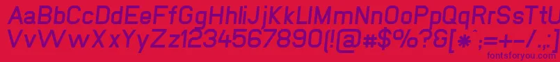 NewmediaBoldItalic Font – Purple Fonts on Red Background