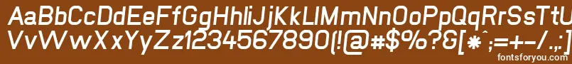 NewmediaBoldItalic Font – White Fonts on Brown Background