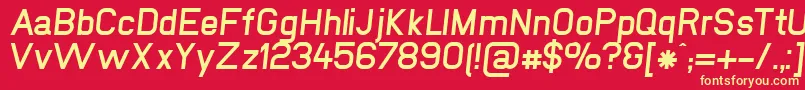 NewmediaBoldItalic Font – Yellow Fonts on Red Background