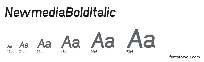 Размеры шрифта NewmediaBoldItalic
