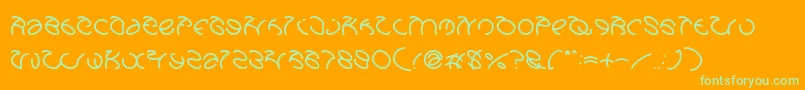 GraphicDreamLight-Schriftart – Grüne Schriften auf orangefarbenem Hintergrund