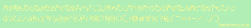 GraphicDreamLight-fontti – keltaiset fontit vihreällä taustalla