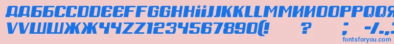 RussianSpringItalic Font – Blue Fonts on Pink Background
