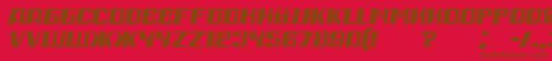 RussianSpringItalic Font – Brown Fonts on Red Background
