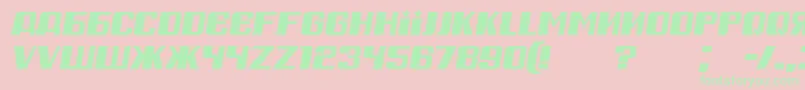 RussianSpringItalic Font – Green Fonts on Pink Background