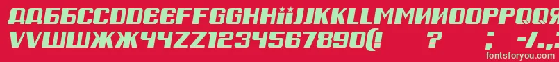 RussianSpringItalic Font – Green Fonts on Red Background