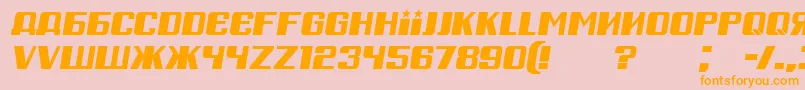 RussianSpringItalic Font – Orange Fonts on Pink Background