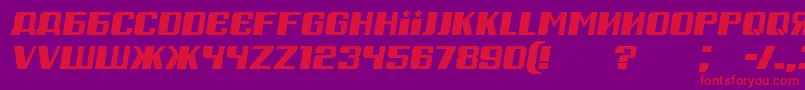 Fonte RussianSpringItalic – fontes vermelhas em um fundo violeta