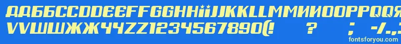 RussianSpringItalic Font – Yellow Fonts on Blue Background