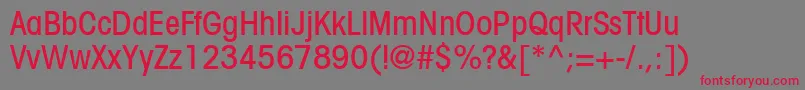 フォントTrendexLightCondensedSsiMediumCondensed – 赤い文字の灰色の背景