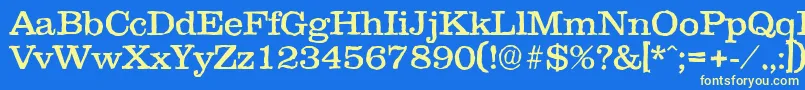Clareantique Font – Yellow Fonts on Blue Background