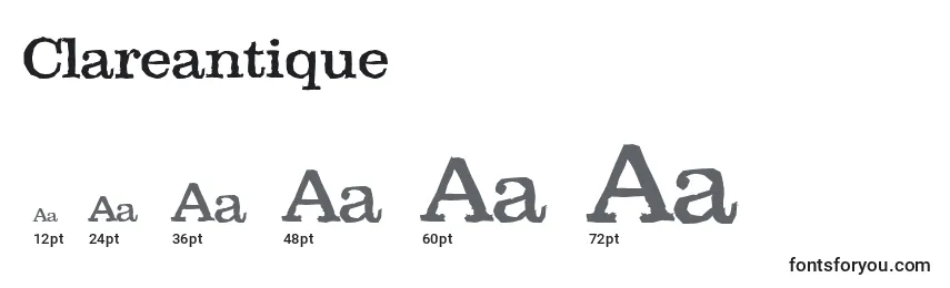 Размеры шрифта Clareantique