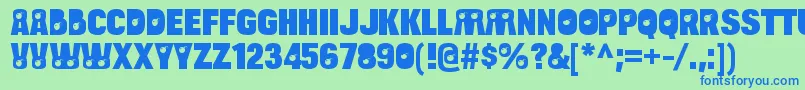 BulltoadbombRegular Font – Blue Fonts on Green Background