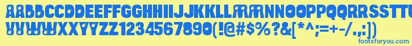 BulltoadbombRegular Font – Blue Fonts on Yellow Background