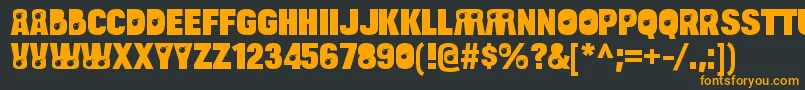 フォントBulltoadbombRegular – 黒い背景にオレンジの文字