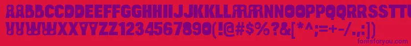 BulltoadbombRegular Font – Purple Fonts on Red Background