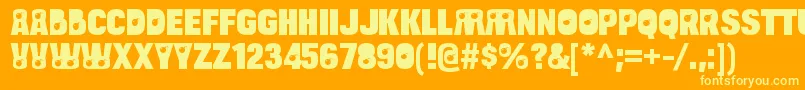 More about BulltoadbombRegular Font BulltoadbombRegular Font – Yellow Fonts on Orange Background