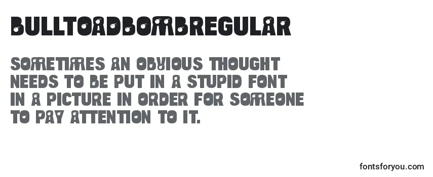 Review of the BulltoadbombRegular Font