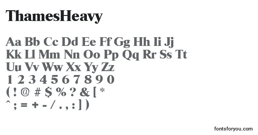 A fonte ThamesHeavy – alfabeto, números, caracteres especiais