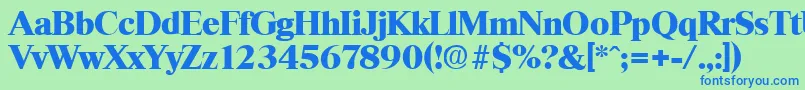 ThamesHeavy-fontti – siniset fontit vihreällä taustalla