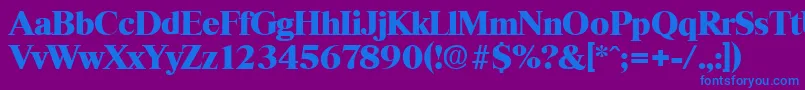 フォントThamesHeavy – 紫色の背景に青い文字