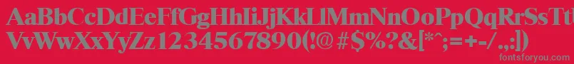 フォントThamesHeavy – 赤い背景に灰色の文字