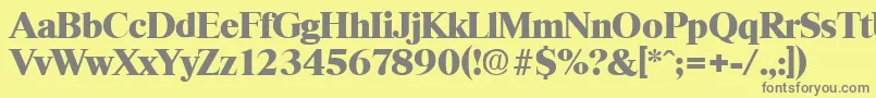 フォントThamesHeavy – 黄色の背景に灰色の文字