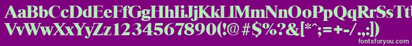 ThamesHeavy Font – Green Fonts on Purple Background