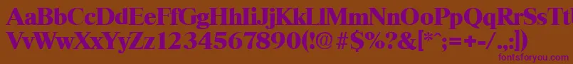 ThamesHeavy-fontti – violetit fontit ruskealla taustalla
