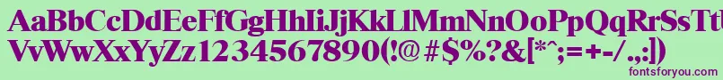 ThamesHeavy-Schriftart – Violette Schriften auf grünem Hintergrund
