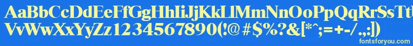 ThamesHeavy-fontti – keltaiset fontit sinisellä taustalla