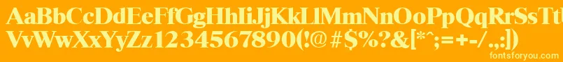ThamesHeavy-Schriftart – Gelbe Schriften auf orangefarbenem Hintergrund
