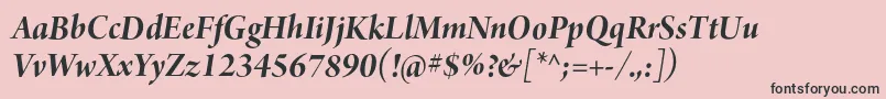 フォントArnoproBolditalic36pt – ピンクの背景に黒い文字