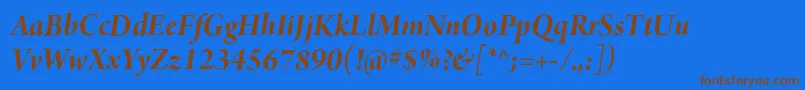 Шрифт ArnoproBolditalic36pt – коричневые шрифты на синем фоне