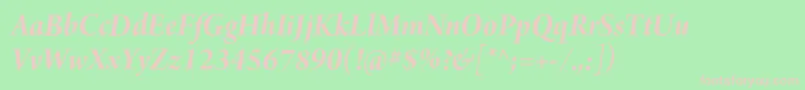 Шрифт ArnoproBolditalic36pt – розовые шрифты на зелёном фоне