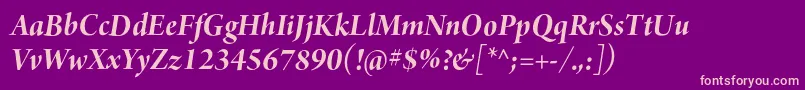 ArnoproBolditalic36pt Font – Pink Fonts on Purple Background