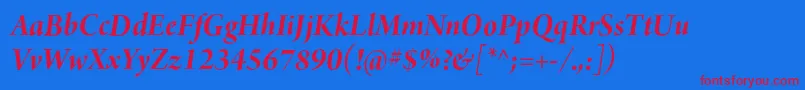 ArnoproBolditalic36pt Font – Red Fonts on Blue Background