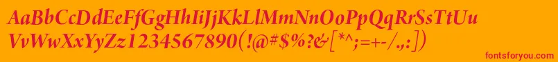 ArnoproBolditalic36pt Font – Red Fonts on Orange Background