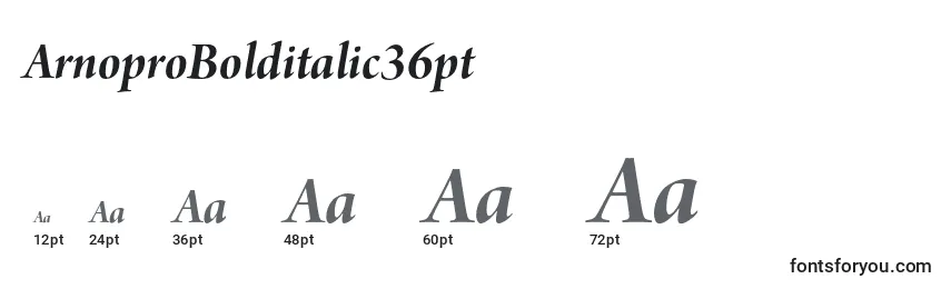 Größen der Schriftart ArnoproBolditalic36pt