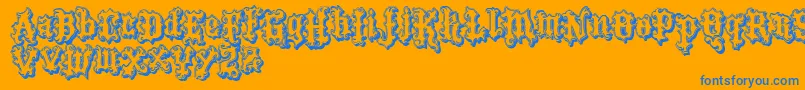 VtksTattooShadow Font – Blue Fonts on Orange Background